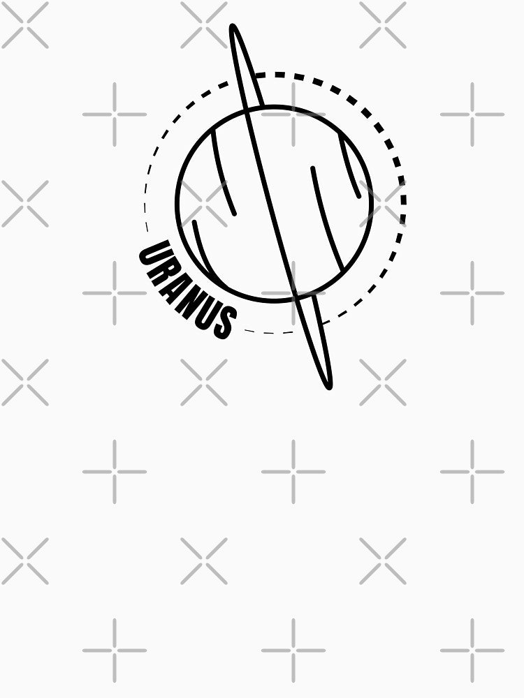Planet Uranus (BLACK DESIGN) by EleannaInSpace T-Shirts, Hoodie, Sweatshirt | BlankRebels.com (Image 3)