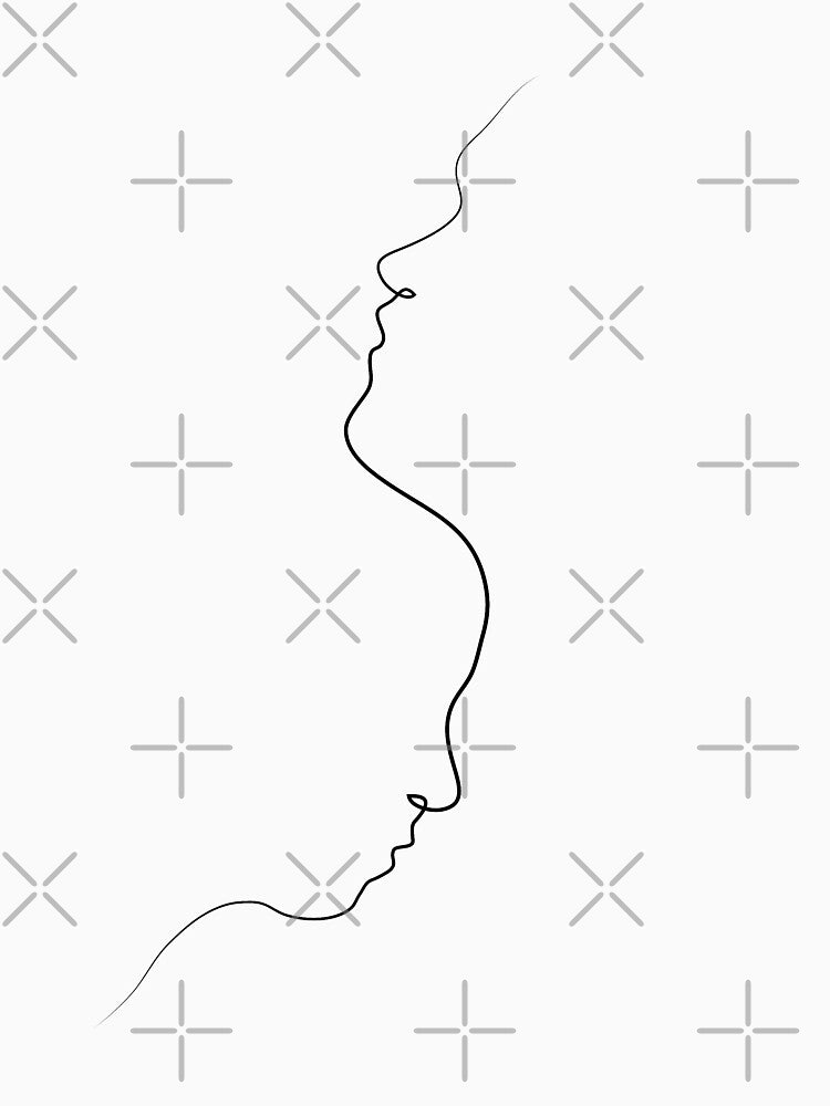 Inverted Faces One Line Art | One Line Artist | Minimal Art | One Line Art | Minimalist by One-Line-Artist... (Image 3)