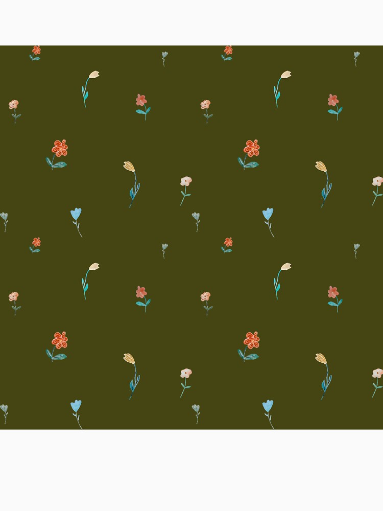 Flowers sketch flora seamless pattern a watercolor green by Yana Mustafina | Boho Soulful Designs T-Shirts,... (Image 3)