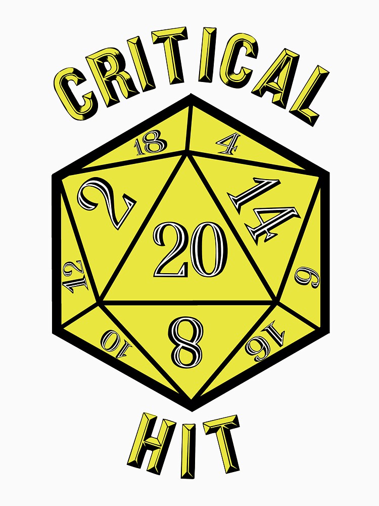Critical Hit Dungeons and Dragons D20 Dice Yellow by Geek-Shack T-Shirts, Hoodie, Sweatshirt | BlankRebels.com (Image 3)
