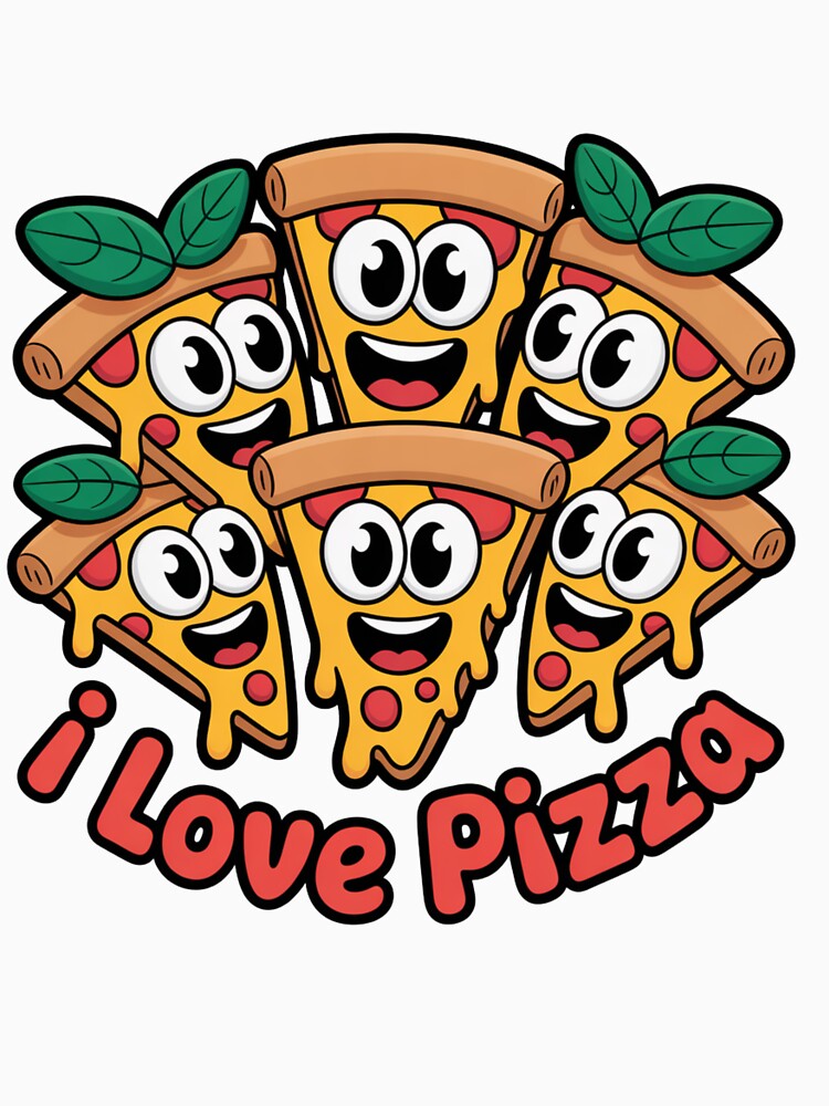 Fun Pizza Streetwear – I Love Pizza Cartoon Illustration by FashionableDesign T-Shirts, Hoodie, Sweatshirt (Image 3)