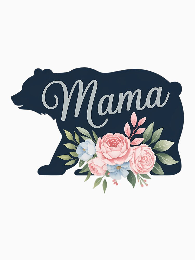 Mama Bear Flowers Cool Nice Mothers Day Idea for Mother Moms by EllenJast T-Shirts, Hoodie, Sweatshirt (Image 3)