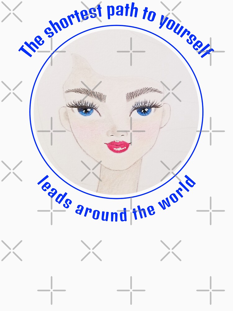 "The shortest path to yourself" cute travel design by CoolCleverCute by CoolCleverCute T-Shirts, Hoodie, Sweatshirt (Image 3)