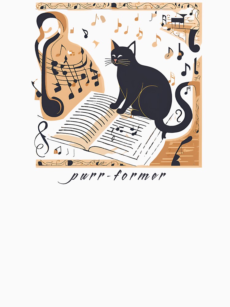 Purr-former Cat and Music t-shirt by JayneuTees Hoodie, Sweatshirt | BlankRebels.com (Image 3)