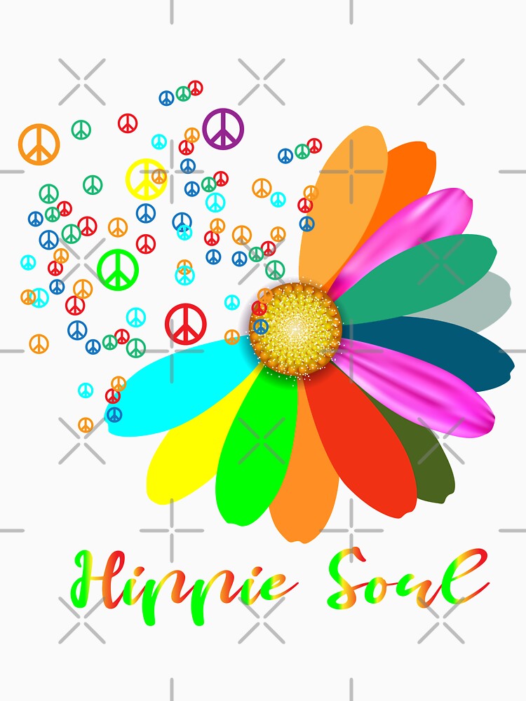 Daisy Peace Sign Hippie Soul , Flower Lovers by shinoshop
