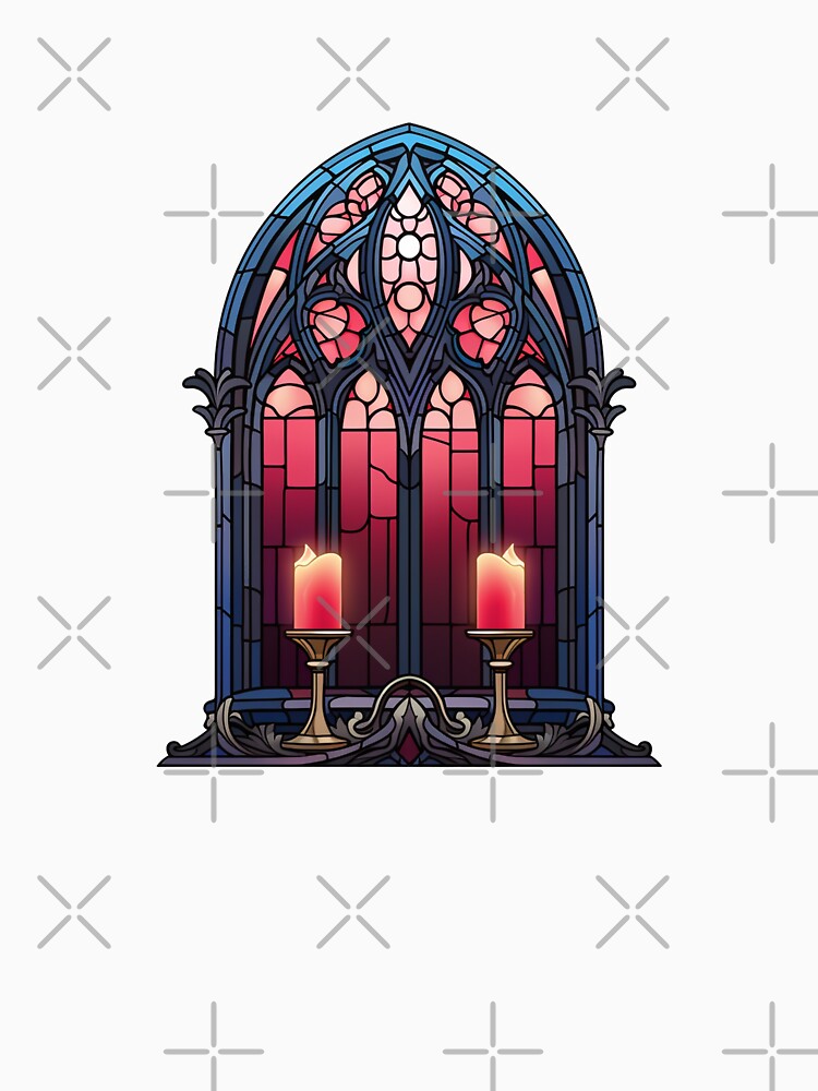 Gothic stained glass window with candles by FatBirdie T-Shirts, Hoodie, Sweatshirt | BlankRebels.com (Image 3)