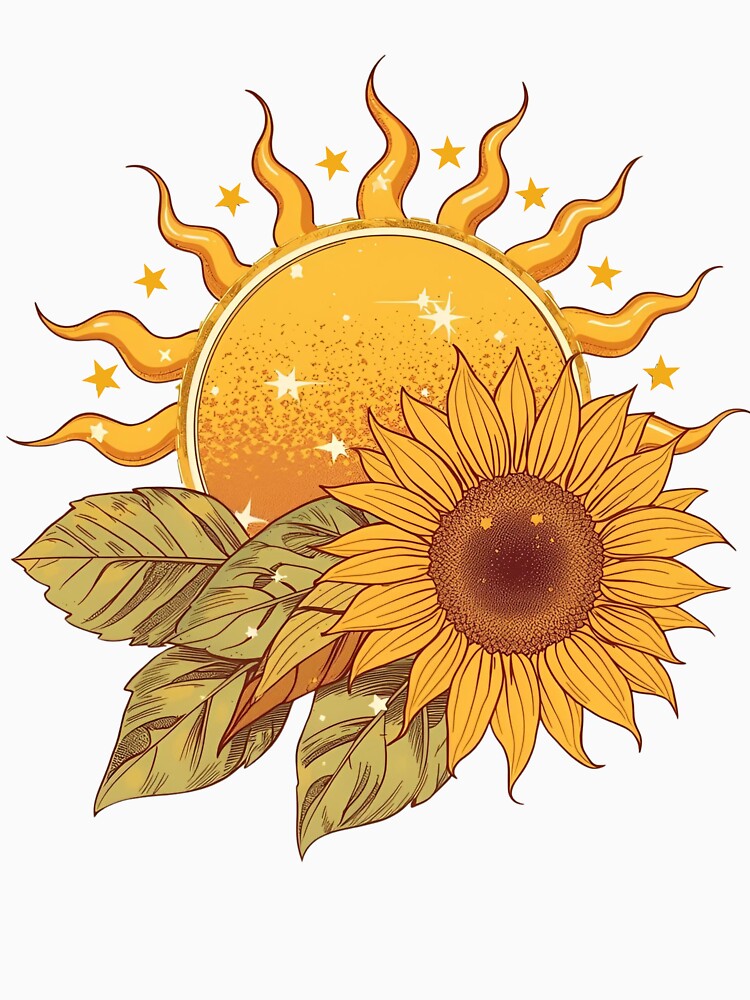 Boho Sunflower Sun Vintage Aesthetic by Brainy Bites19
