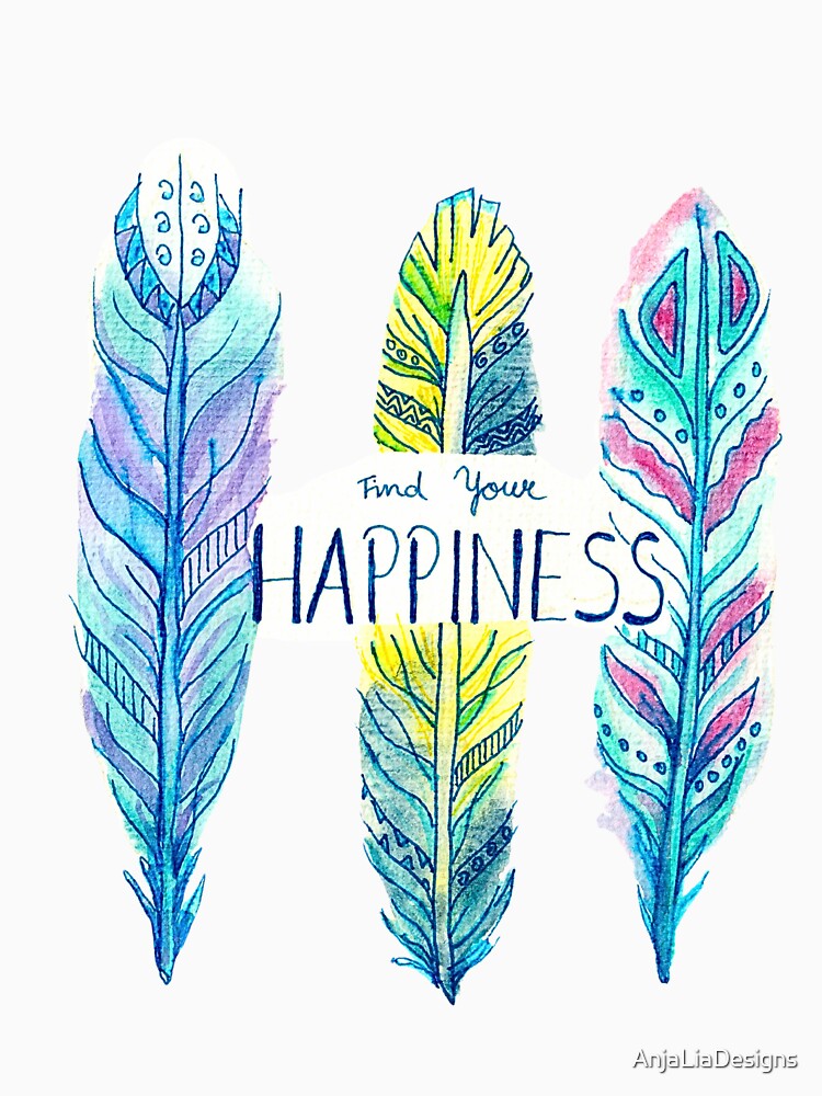 Find your Happiness Feathers Blue by AnjaLiaDesigns T-Shirts, Hoodie, Sweatshirt | BlankRebels.com (Image 3)