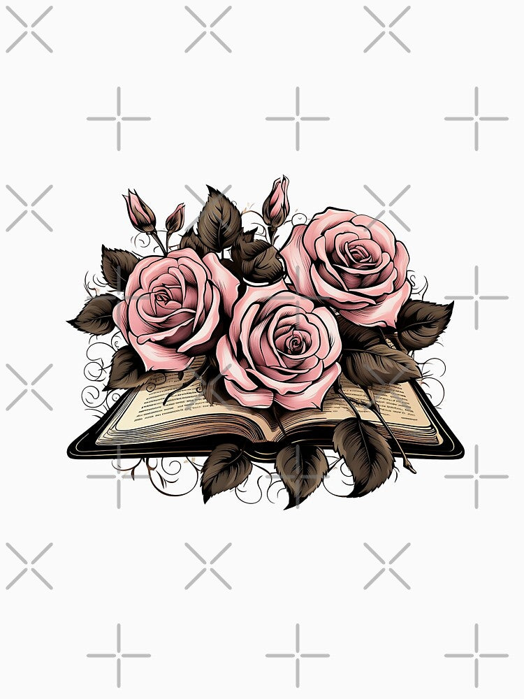 Book with Roses by CyprianCrafts T-Shirts, Hoodie, Sweatshirt | BlankRebels.com (Image 3)