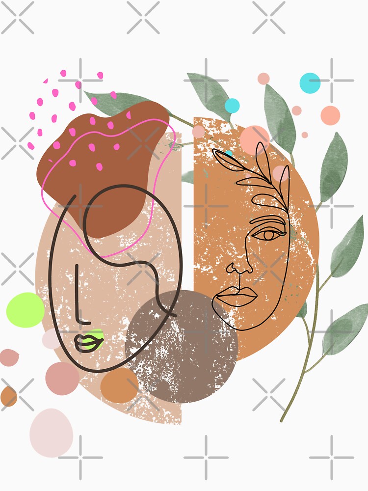 Boho Style Two Woman Face by Mandarinia