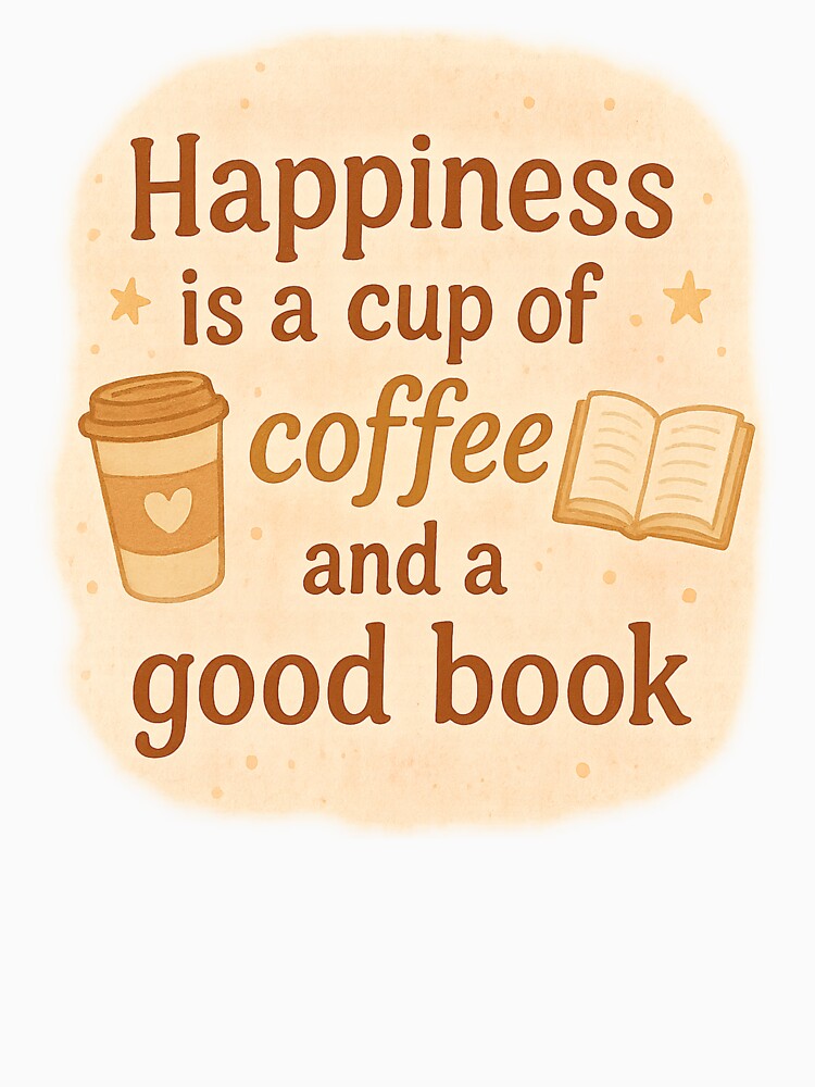 Happiness Is Coffee and a Good Book | Cozy Reading by thatgirlrenee91 T-Shirts, Hoodie, Sweatshirt (Image 3)
