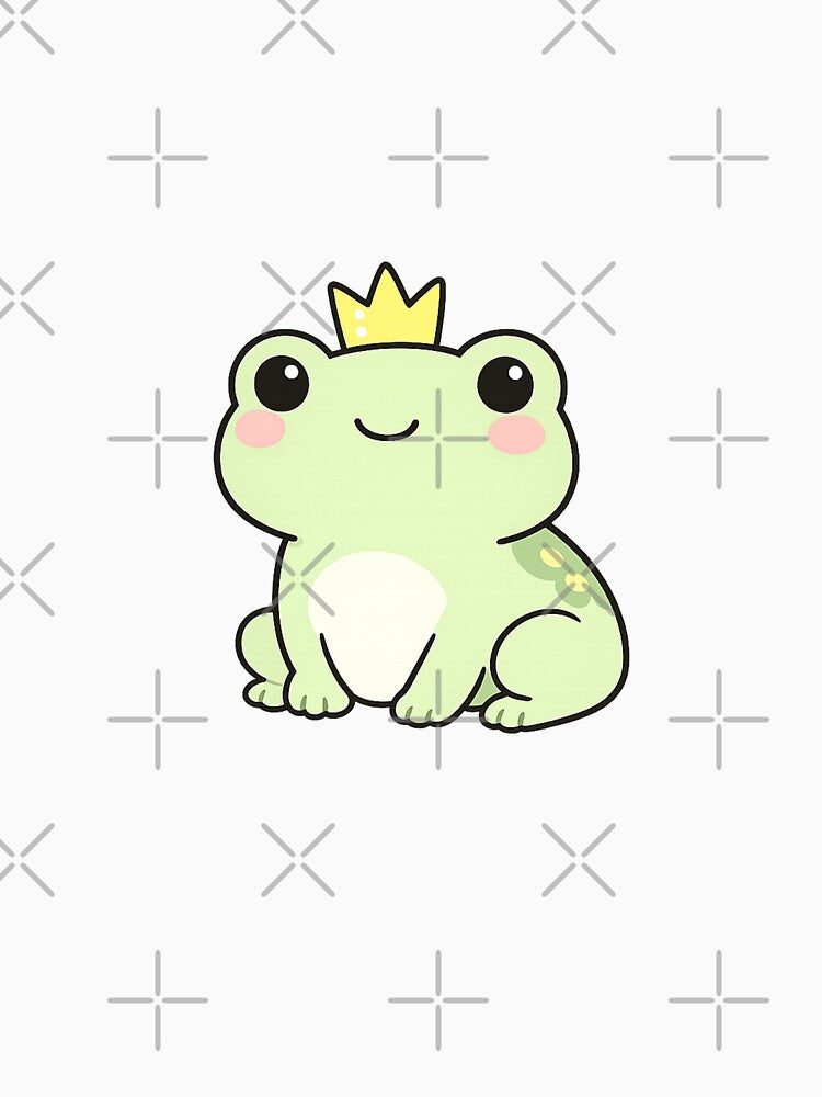 Kawaii Princess Frog – Cute Illustration with Crown by HeyHas