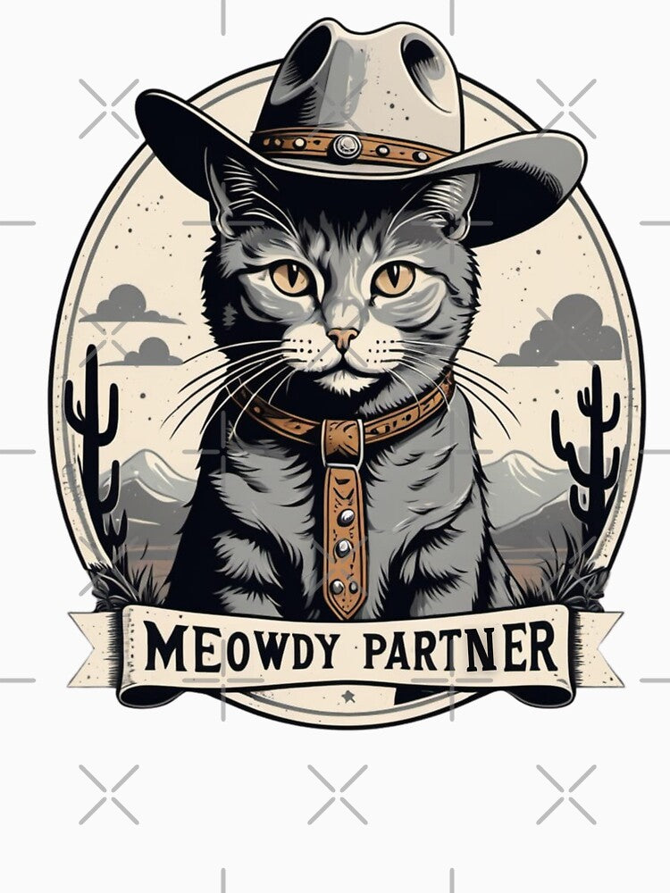 Cowboy Cat | Western Meowdy Partner Vintage Design by McPurrface T-Shirts, Hoodie, Sweatshirt | BlankRebels.com (Image 3)