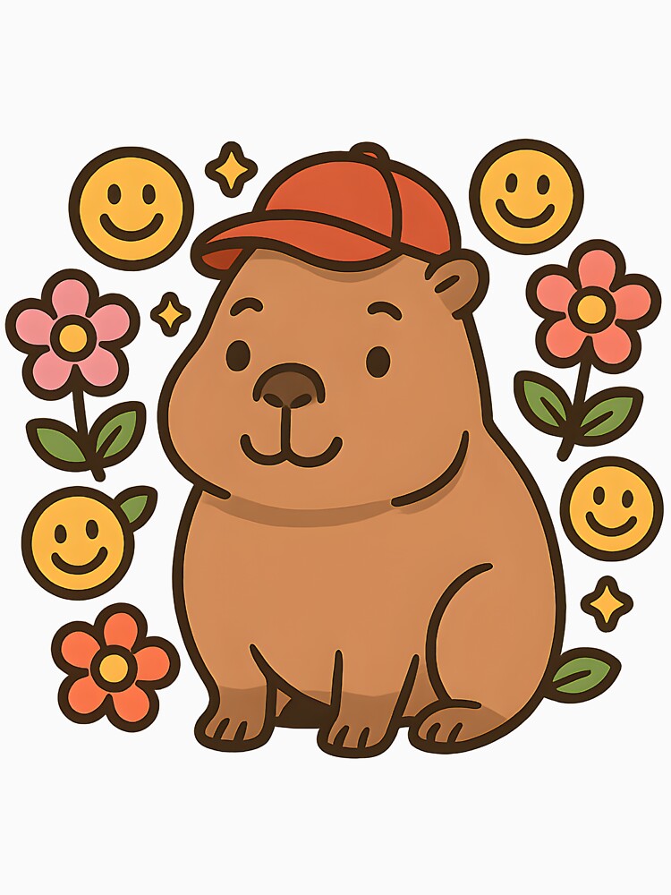 Capybara Cap Flowers T-Shirts, Hoodie, Sweatshirt