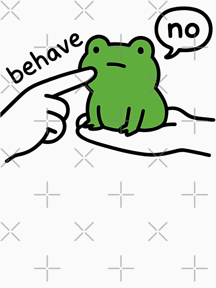 Dishonest Frog Funny Frog Meme Behave No Cartoon Design by gear-posters T-Shirts, Hoodie, Sweatshirt (Image 3)