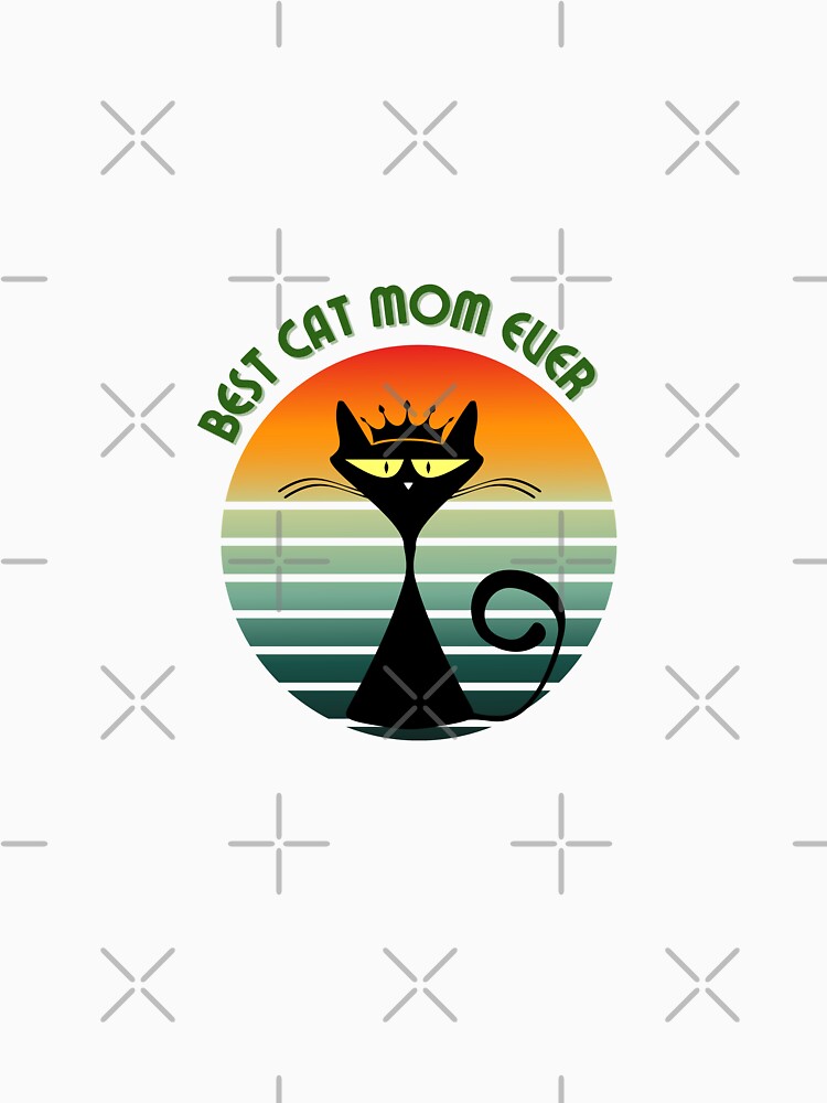 Best Cat Mom Ever Shirt | Cool Cat Lady Tee | Funny Cat Mom Aesthetic T-Shirt | Retro Cat Lover Gift by... (Image 3)