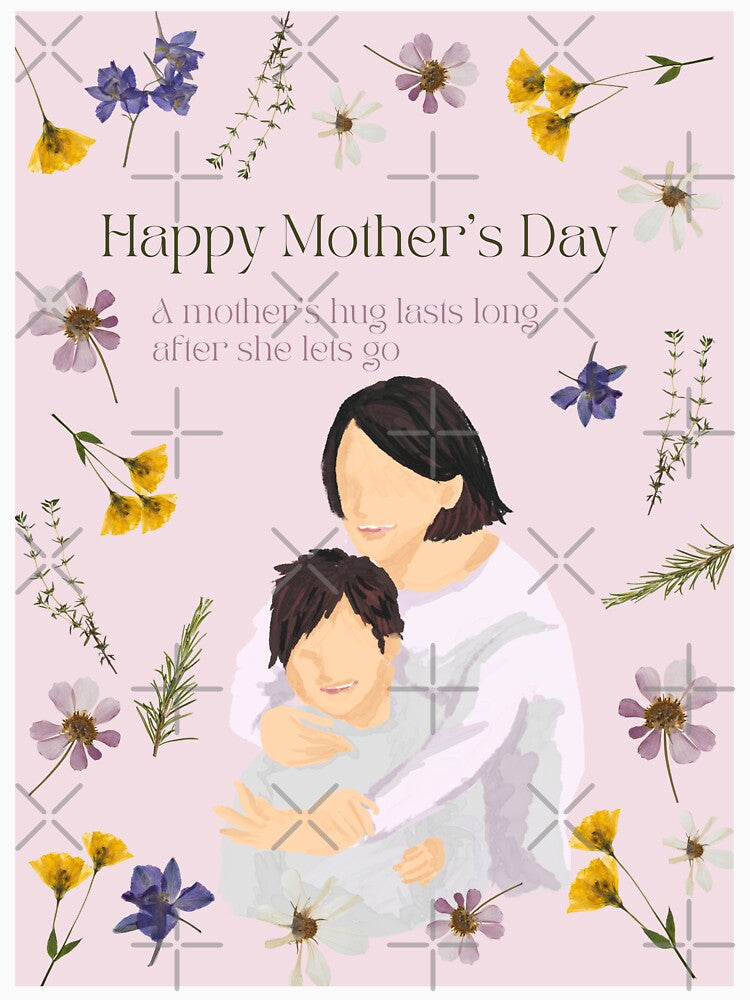 Happy Mother's Day - A mother's hug lasts long after she lets go by aywchen T-Shirts, Hoodie, Sweatshirt (Image 3)
