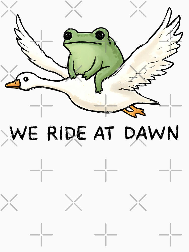 We Ride At Dawn Funny Frog Riding Goose Chaotic Animal by DavidCloud T-Shirts, Hoodie, Sweatshirt | BlankRebels.com (Image 3)