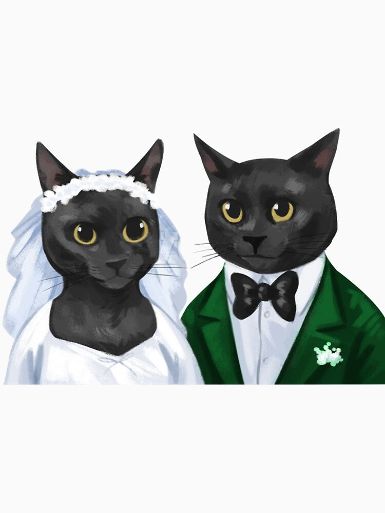 Funny Just Married Couple Cat Lover Cat Couple, Married Couple by PoojaSami T-Shirts, Hoodie, Sweatshirt (Image 3)