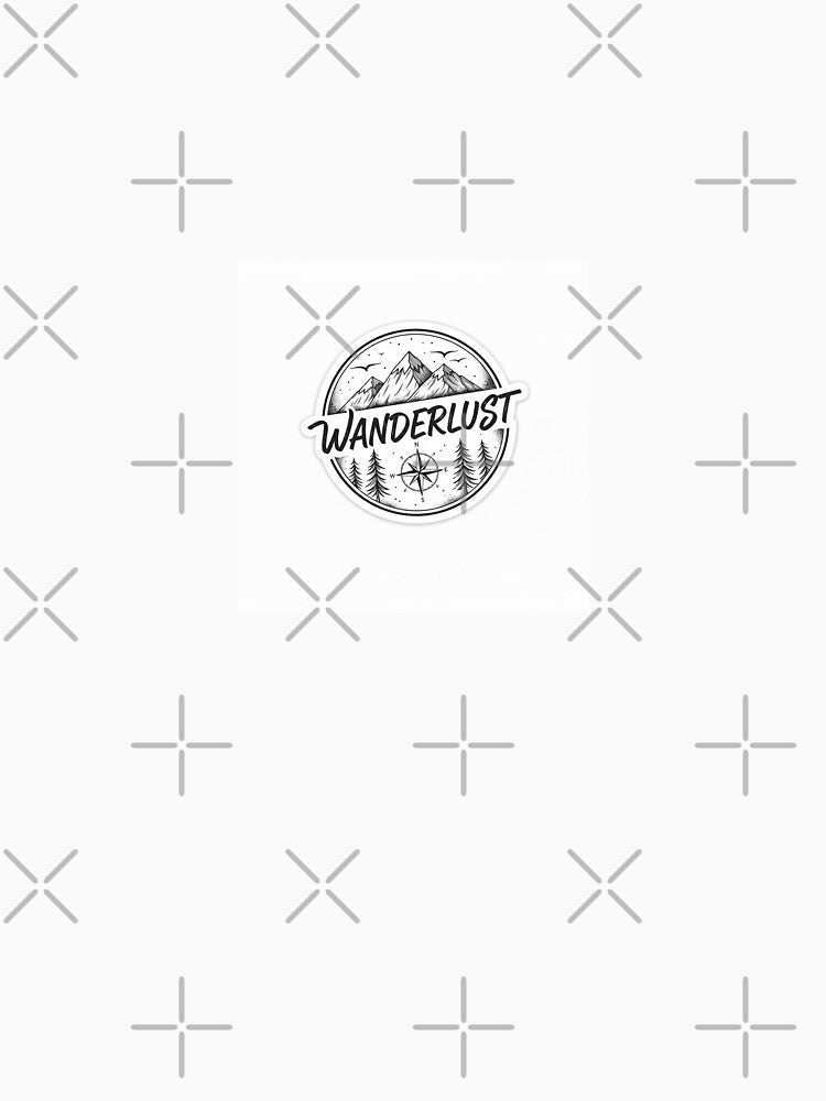 Wanderlust Mountain Adventure: Hand-Drawn Compass Sticker by Luxureheaven T-Shirts, Hoodie, Sweatshirt (Image 3)