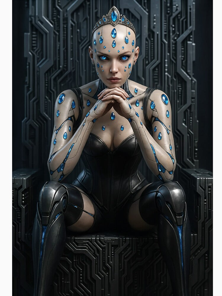 Cybernetic woman futuristic crown gemstones by CathryneDelamort T-Shirts, Hoodie, Sweatshirt | BlankRebels.com (Image 3)