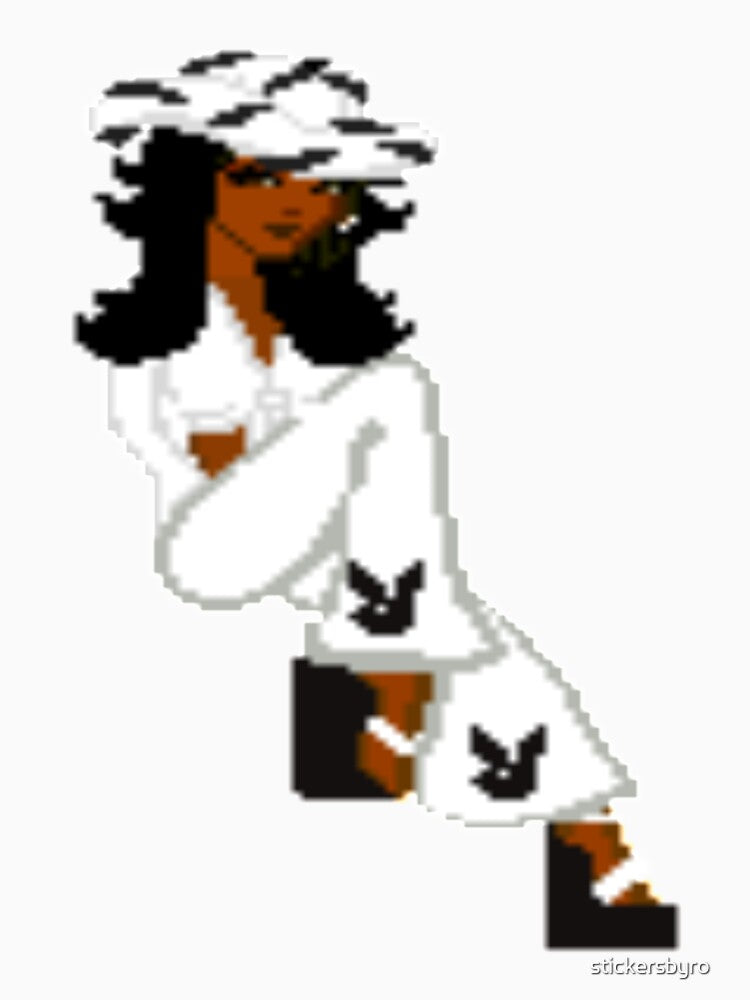 dollz mania pixelated doll playboy 2000s black hair pretty girl by stickersbyro ☆ T-Shirts, Hoodie, Sweatshirt (Image 3)