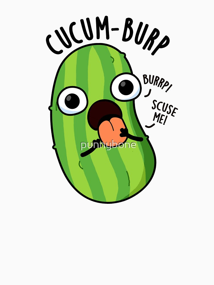 Cucum-burp Funny Cucumber Pun by punnybone