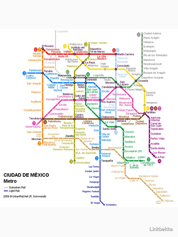 Mexico City Train Metro Map by KALEIDOSCOPE UK T-Shirts, Hoodie, Sweatshirt | BlankRebels.com (Image 3)