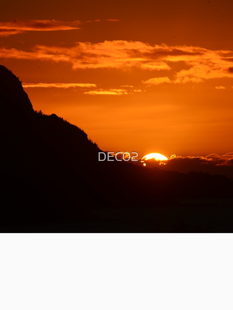 Tangerine-Orange Tropical Sunset Over Mountain by DEC02 T-Shirts, Hoodie, Sweatshirt | BlankRebels.com (Image 3)