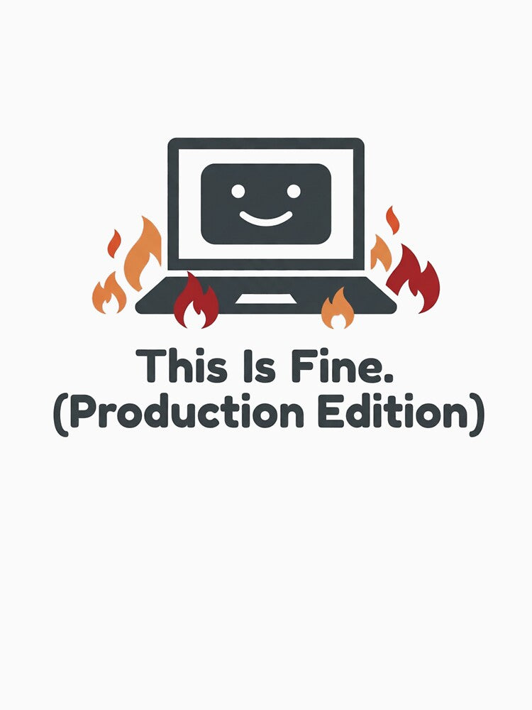 This Is Fine Production Edition Developer Humor by DuckShip T-Shirts, Hoodie, Sweatshirt | BlankRebels.com (Image 3)