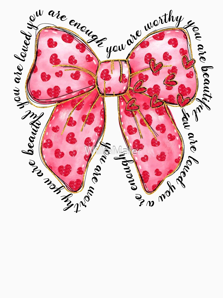 Valentine coquette bow by WilliaMaler T-Shirts, Hoodie, Sweatshirt | BlankRebels.com (Image 3)