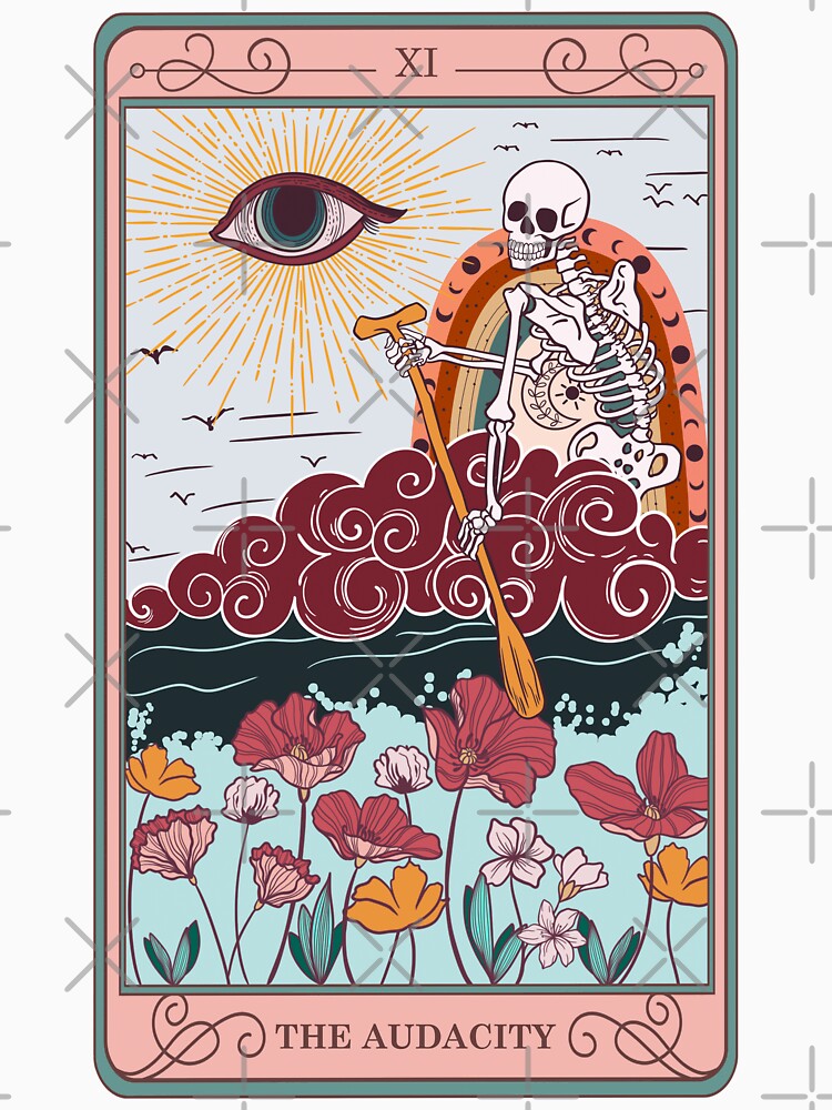 Skeleton Riding Cloud The Audacity Tarot Card by RadiantFoxTees T-Shirts, Hoodie, Sweatshirt | BlankRebels.com (Image 3)