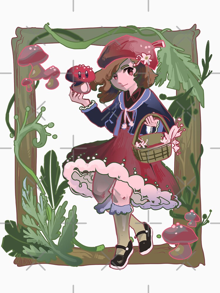 Cottagecore Mushroom Girl and Ferns by WormLasagna T-Shirts, Hoodie, Sweatshirt | BlankRebels.com (Image 3)