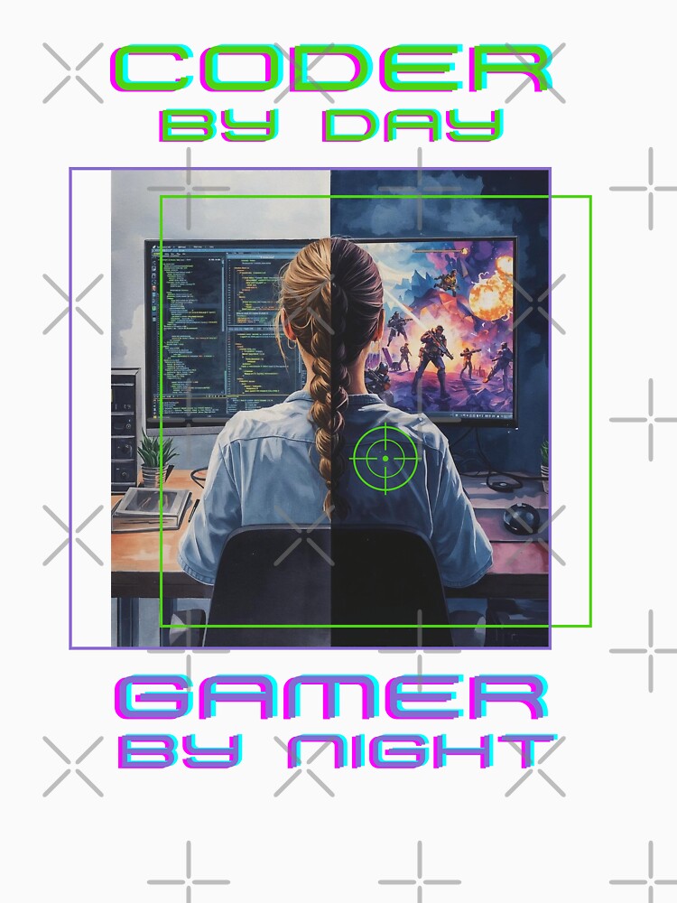 Coder by day gamer by night woman by FatBirdie T-Shirts, Hoodie, Sweatshirt | BlankRebels.com (Image 3)