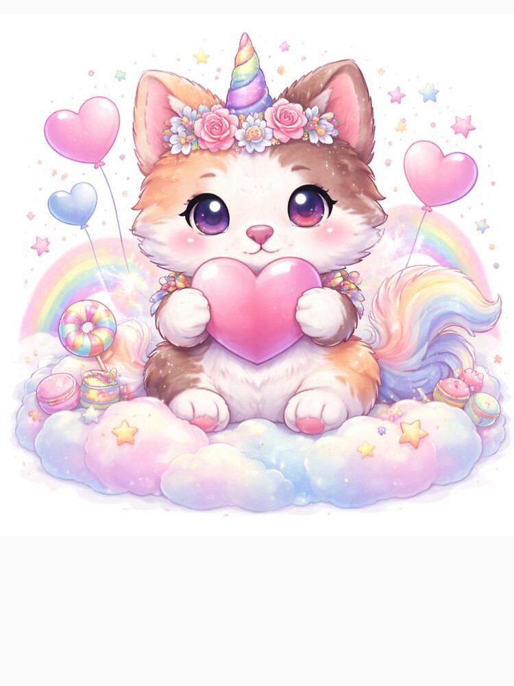 Kawaii Unicorn Kitten – Cute Magical Pastel Fantasy by kimkosovo T-Shirts, Hoodie, Sweatshirt | BlankRebels.com (Image 3)