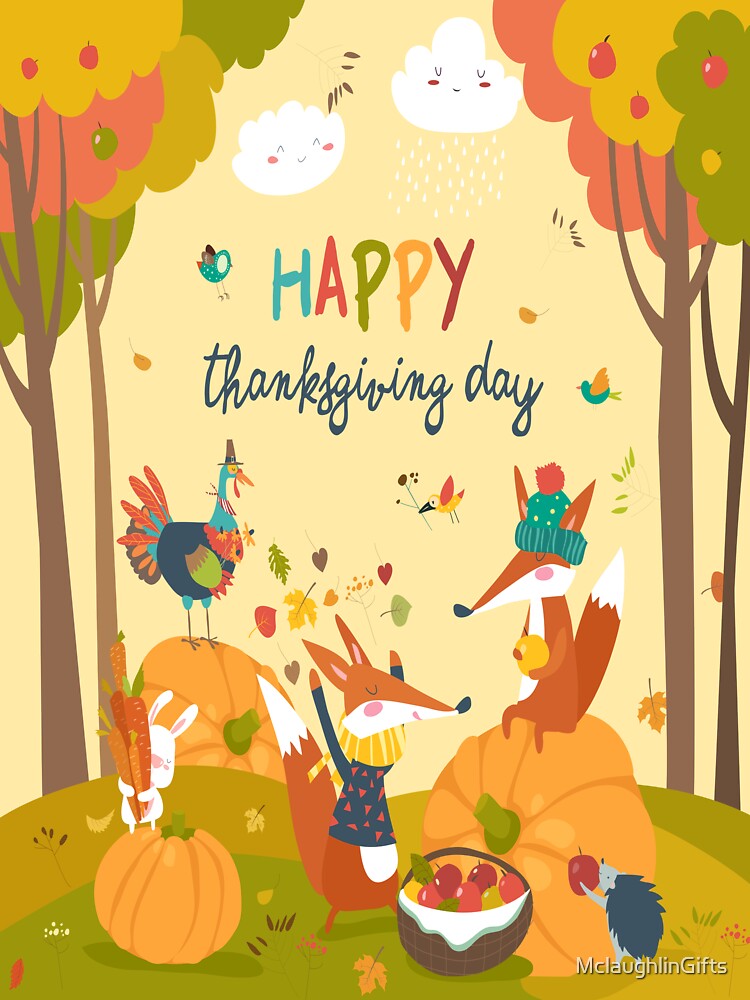 Happy Thanksgiving Day With Animal Friends by MclaughlinGifts T-Shirts, Hoodie, Sweatshirt | BlankRebels.com (Image 3)