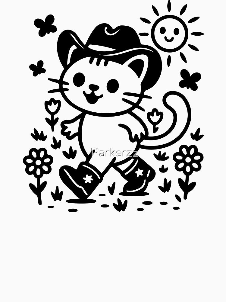 Cute Western Cat In Cowboy Boots With Hat by Parkerzz T-Shirts, Hoodie, Sweatshirt | BlankRebels.com (Image 3)