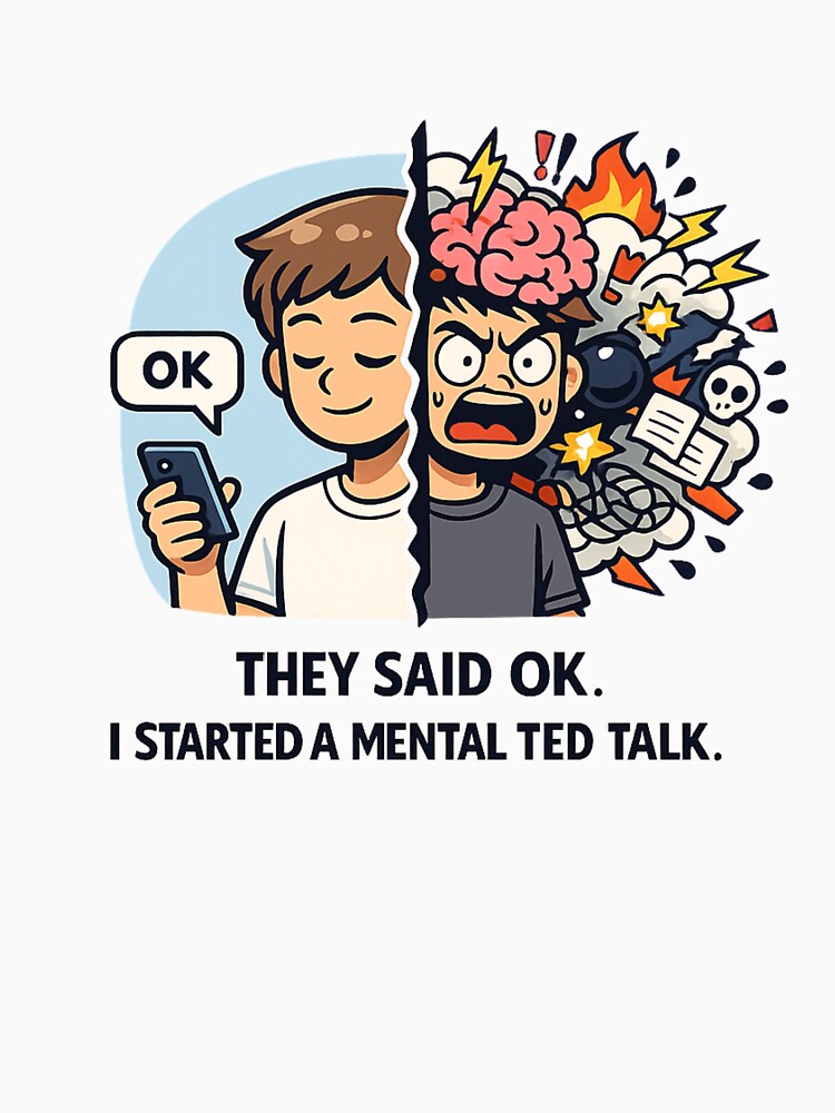 They Said OK I Started a Mental Ted Talk – Funny Overthinking Meme by TTStudio T-Shirts, Hoodie, Sweatshirt (Image 3)