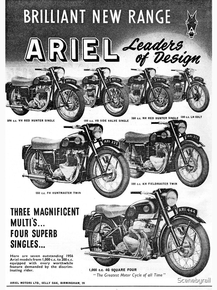 1955 Ariel Motorcycle advert by Random Railways T-Shirts, Hoodie, Sweatshirt | BlankRebels.com (Image 3)
