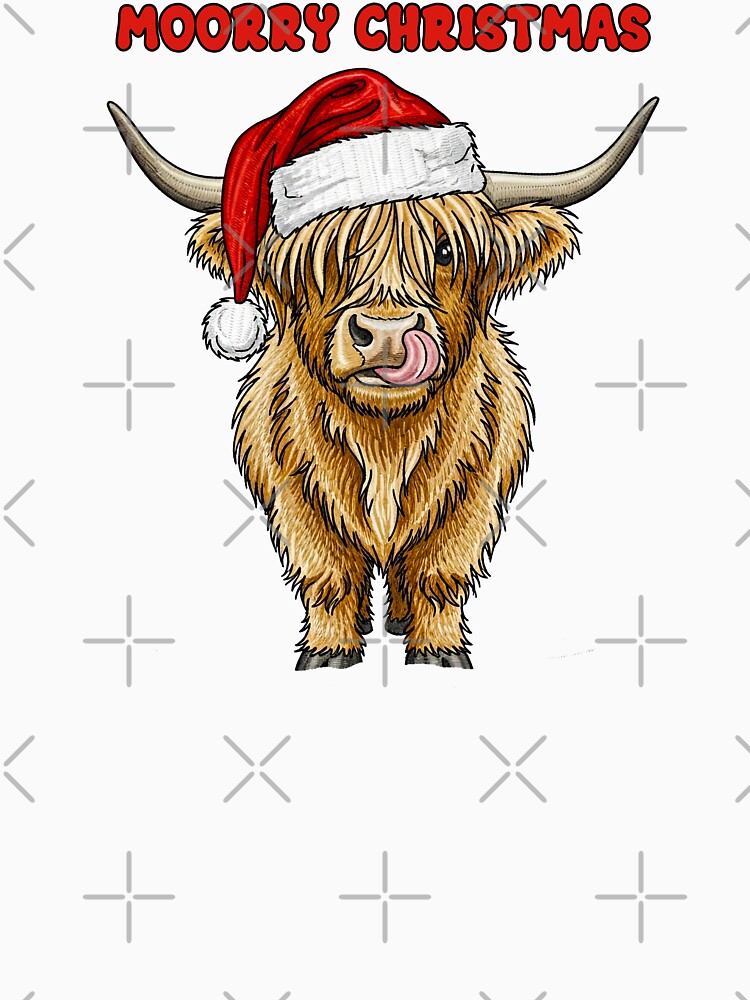 Moorry Christmas Highland Cow Santa Hat by TeeARTHY T-Shirts, Hoodie, Sweatshirt | BlankRebels.com (Image 3)