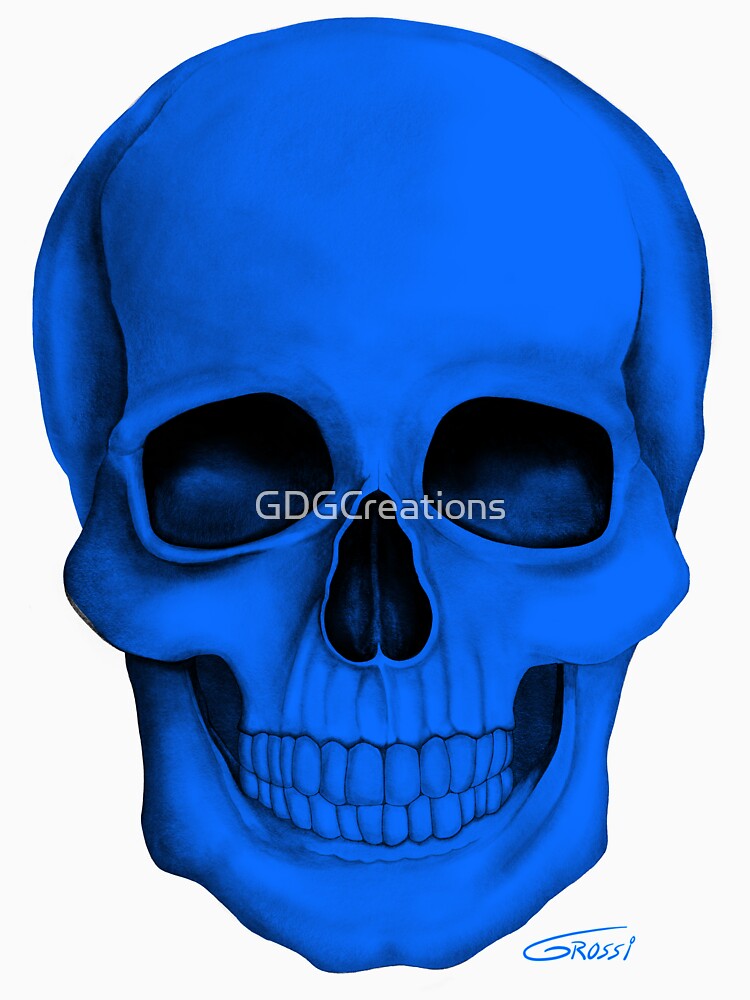 Blue Skull (On White Background) by GDGCreations T-Shirts, Hoodie, Sweatshirt | BlankRebels.com (Image 3)