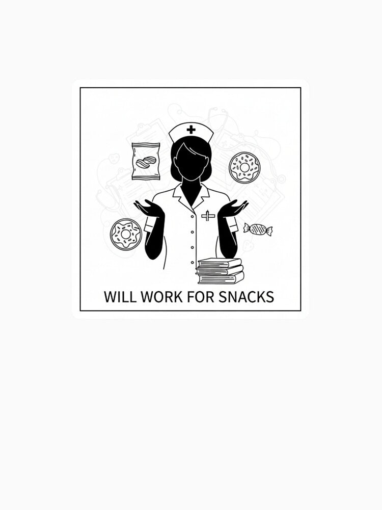 Nurse Sticker - Work for Snacks Minimalist Gift by OrikuStudio T-Shirts, Hoodie, Sweatshirt | BlankRebels.com (Image 2)