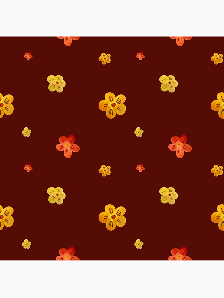 Flower red yellow orange simple seamless pattern red by Yana Mustafina | Boho Soulful Designs T-Shirts, Hoodie,... (Image 3)