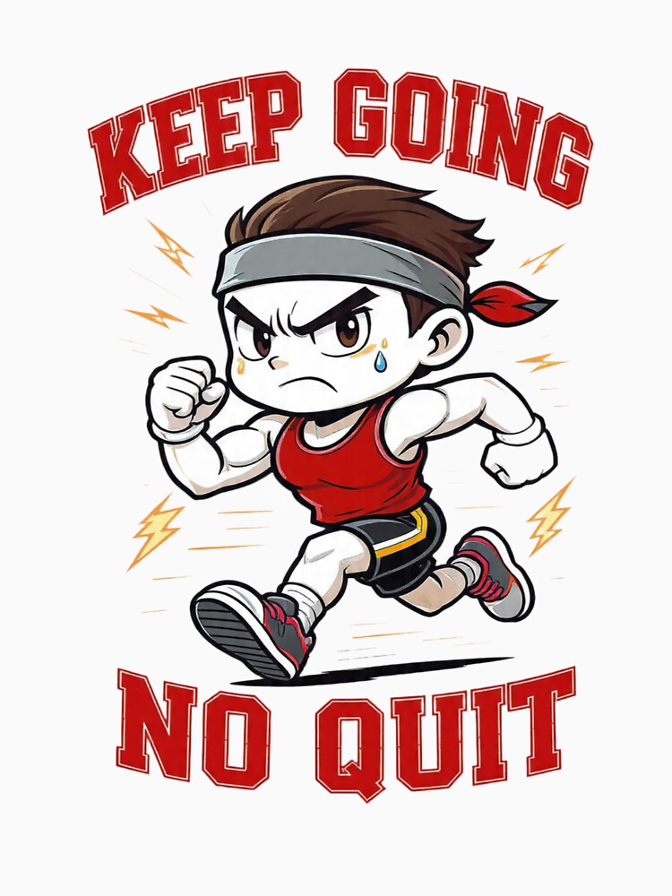 Keep Going No Quit – Cute Runner Motivation Cartoon Gym Fitness T-Shirts, Hoodie, Sweatshirt