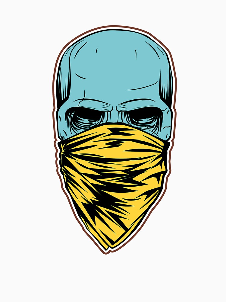 Masked Skull with Yellow Bandana Street Art Design by Horrify T-Shirts, Hoodie, Sweatshirt | BlankRebels.com (Image 3)