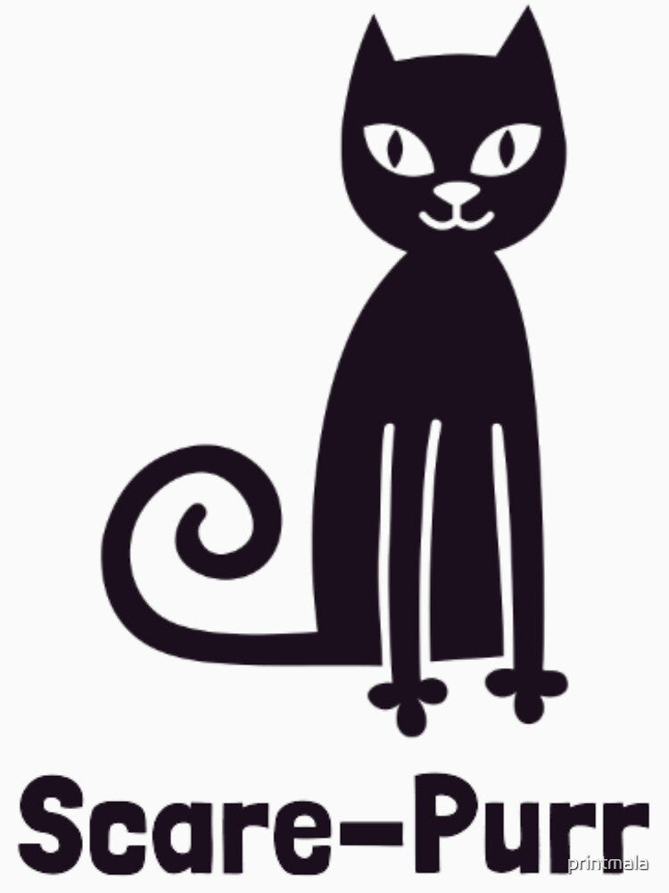 Scare-Purr: Halloween Black Cat by printmala T-Shirts, Hoodie, Sweatshirt | BlankRebels.com (Image 3)