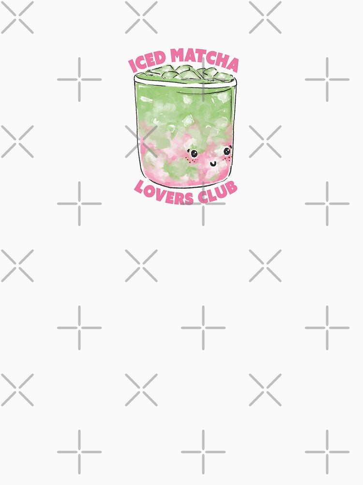Iced Matcha Lovers Club – Kawaii Strawberry Matcha Tea Illustration by KayleighStudio T-Shirts, Hoodie, Sweatshirt (Image 3)