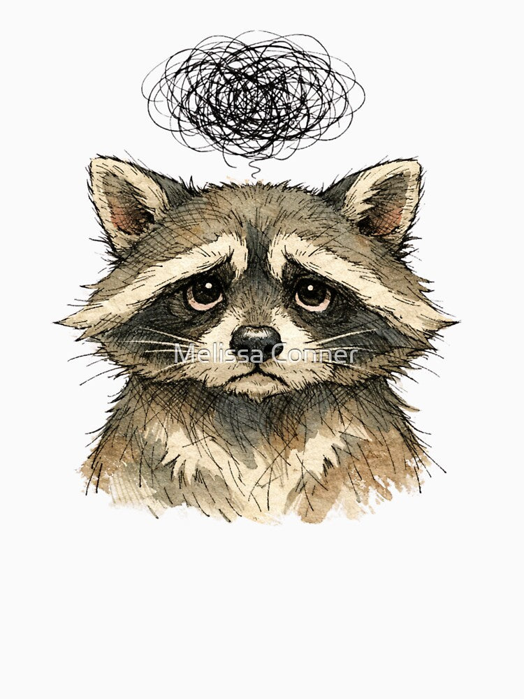 Overthinking Raccoon by Melissa Conner T-Shirts, Hoodie, Sweatshirt | BlankRebels.com (Image 3)