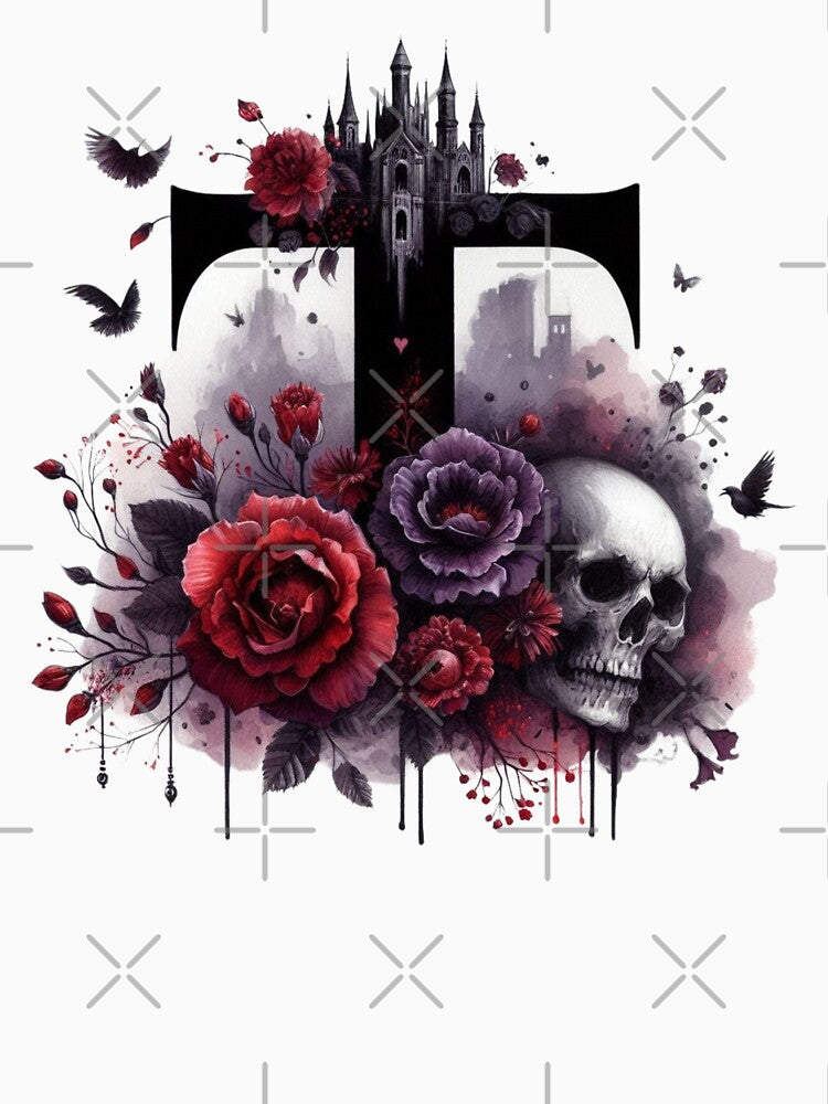 Gothic Halloween Skull and Roses T by CultDigHoriz T-Shirts, Hoodie, Sweatshirt | BlankRebels.com (Image 3)
