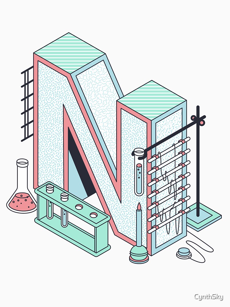 Pastel Retro Letter N by CynthSky T-Shirts, Hoodie, Sweatshirt | BlankRebels.com (Image 3)